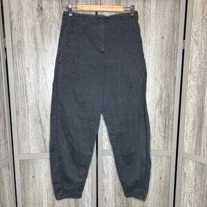 OSKA Balloon Trousers Size 1 High Rise Lagenlook Gray Wide Leg Canvas